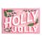 Stupell Industries Bold Pink Holly Jolly Phrase Wall Plaque Art
